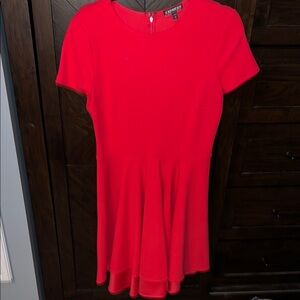 Express Vibrant Red Short Sleeve Dress